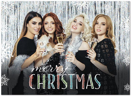 Horizontal Snowflake Photo Card D7187U-4B